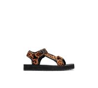 D. Franklin Women's Strappy Sandals Cow Print Summer Comfortable Flat Sports Sandals Size 36, Leopard 29, 7 UK