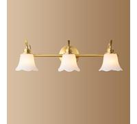 d Glass Bathroom Light Fixture,Brushed Brass Vanlity Light Over Mirror,Glass Shade,E14 Socket Wall Lamp for Bedroom Living Room Study Room Dining Room Stairs Porch Hall Restaurant