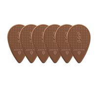 D-Grip Plectrum - Janicek Nylon Picks - Balkan Shape - for Ethno-Folk Instruments Mandolin, Bouzouki, Balalaika - 0.90 mm Brown - Pack of 6 - with Non-Slip Textured Surface - Made in Czech Republic
