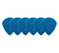 D-Grip Plectrum - Janicek Nylon Picks - Jazz A-small shape - 1.18 mm Ocean Blue - Pack of 6 - with non-slip textured surface - made in the Czech Republic
