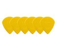D-Grip Plectrum - Janicek Nylon Picks - Jazz C-large shape - 0.88 mm Yellow - Pack of 6 - with non-slip textured surface - made in Czech Republic