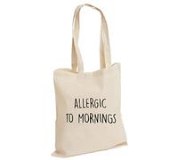 D&H CLOTHING UK Allergic To Mornings Not A Morning Person Slogan Nap Queen Lazy Funny Top Cotton Tote Bag