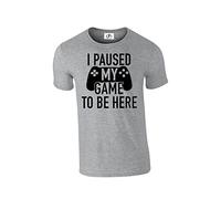D&H CLOTHING UK I Paused My Game to Be Here Funny Gaming Gamer Tshirt Grey