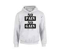 D&H CLOTHING UK No Pain No Gain Glory Mma Sparta Spartan Train Beast Body Building Gym Workout Cross Fit Ufc Unisex Dope Swag Humour Joke Gift Fit Hoodie Hooded Sweatshirt Jumber Top Grey