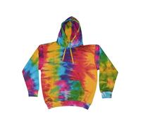 D&H CLOTHING UK Premium Adult Unisex Premium XS-6XL Pullover Heavy Blended Hooded Fleece Jumper Work Wear Sweatshirt Hoodies Top Plain BNW Unisex tie dye M RAINBOW SPLASH