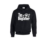 D&H CLOTHING UK The Dog Father Dad Fathers Day Hooded Sweatshirt Gift Pet Lover Funny Hound Cartoon Meme Hoodie Black