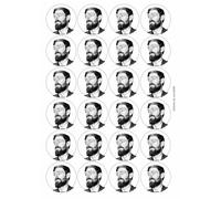 D H Lawrence Author Modernist Novelist Poet Circular Matt Paper Stickers A4 Sheet of 24 (Each Sticker is 45mm Diameter)