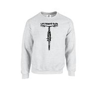 D&H Life Behind Bars Bike Cycling Bicycle Mountain Road Gift Fitness Gym Wear Motivation Top Unisex Top Swag Dope Jumper Sweatshirt Sweater Pullover Unisex Grey