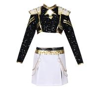 - D H Rumi Costume for Girls, Kids K Pop Stars Vocal Rumi Cosplay Stage Outfits Idol Singers White Performance Outfit Party Dress Up
