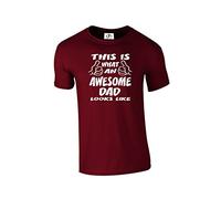 D&H This is What an Awesome Dad Looks Like Fathers Day Top Tshirt (A.Dad,T-Shirt) Burgundy