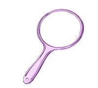 D Hand Mirror with Handle, Purple, Rounded Shape | 1X 2X Magnification, Double Sided , Acrylic, Small Handheld,Lightweight & Portable,