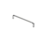 D Handle Solid Metal Cabinet Pull with Classic Curved Profile for Drawers cupboards Furniture and Versatile interiors (Polished Chrome, 128mm Centres, 138mm Overall, 30mm Projection)