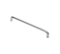 D Handle Solid Metal Cabinet Pull with Classic Curved Profile for Drawers cupboards Furniture and Versatile interiors (Polished Chrome, 192mm Centres, 202mm Overall, 30mm Projection)