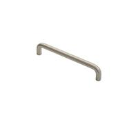 D Handle Solid Metal Cabinet Pull with Classic Curved Profile for Drawers cupboards Furniture and Versatile interiors (Satin Nickel, 128mm Centres, 138mm Overall, 30mm Projection)