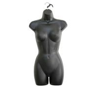 D.I.L Adult Female Full Size Hanging Body Form Display Mannequin Body Form Mannequin Display Form (Black)