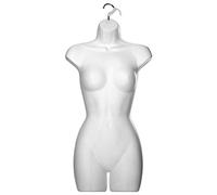 D.I.L Adult Female Full Size Hanging Body Form Display Mannequin Body Form Mannequin Display Form (White)