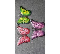 D.I.L Butterflies - 3 Coloured Outdoor Large Metal Butterfly - Garden Wall Art Decorative EXTRA LARGE 39CM X 37CM