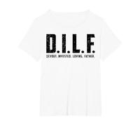 D.I.L.F Devout Invested Loving Father T-Shirt, Women's Plus, White, 5X