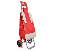 D.I.L© Shopping Cart Large Lightweight Folding Trolleys - 2 Wheel - LARGE CAPACITY 35L (RED)