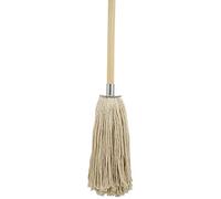 D.I.L Traditional Pure Yarn Galvanised Socket Mop Complete, 18oz Heavy Duty MOP 33CM MOP with 48 INCH Wooden Stick