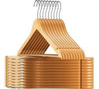 D.I.L© Wooden Clothes Hangers Wardrobe Garment Hanger Multifunctional High-Grade Solid Wood Suit Cloth Hangers Trouser Bar Natural Finished Coat Hanger (12)