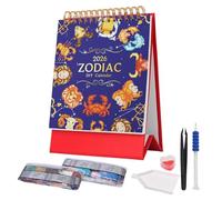 D-Iamond Art Painting 2026 Desk Calendar, Fun & Creative Craft, Paper + Rhinestones, DI-Y D-Iamond Art Painting Monthly F-lip Desktop Calendar, 2026 Monthly Planner, for Home, Crafters