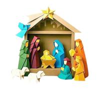 D IY Paper Nativity Scene - Christmas Set with Jesus, Angels and Animals, Handmadenativity Party Decorations | Religious Christmas Paper Crafts,for Beginners Men Women Boys Girls Youth Teens