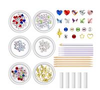 D IY Tooth Gem Kit, Crystal Teeth Gems, Tooth Jewelry, Easy-to-Apply Sparkling Design, Includes Adhesive Tool Set, 1 Set Multicolor Crystals, Festivals Parties Prom