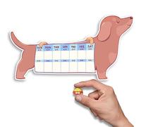 D&J Dog Feeding Reminder, Fridge Magnet with AM/PM Indication Chart and Moveable Dog Bowl Tracker