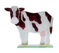 D & J Glassware Daisy the Black & White Cow Fused Glass Ornament l 92456