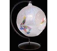 D&J Glassware Friendship Hanging Tealight Holder Lamp with Stand in White Colour