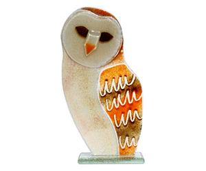 D&J Glassware Fused Glass Barn Owl