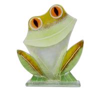 D & J Glassware Fused Glass Hoppy the Frog Ornament l 92609