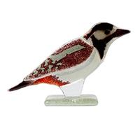 D & J Glassware Glass Spotted Woodpecker Ornament 91404