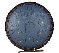 D Key Steel Tongue Drum 14 Inch 15 Notes With Rope Decoration, Great For Camping Meditation Music Therapy, Include Storage Bag, Music Book, Mallets (Color : Gray)
