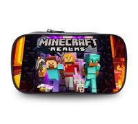 (D) Kids Boys Girls Minecraft 3D Print Pencil Case Students Pen Box Bag Large Capacity