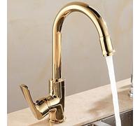 d Kitchen Faucet for Bar & Farmhouse, Single Handle Rotatable Sink Tap, Commercial Grade, Modern Brass h, Slish & One-Hole Design