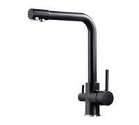 d Kitchen Faucet with Filtered Water Tap Brass Deck Mounted Drinking Mixer Stylish Black Finish and Elegant Design for Modern Kitchens