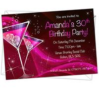 D&L Designs Ltd Personalised Birthday Party Invitations Invites 18th 21st 30th 40th 50th 60th 70th 80th BA 047 (Pack of 32)