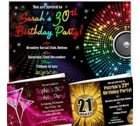 D&L Designs Ltd Personalised Birthday Party Invitations Invites 18th 21st 30th 40th 50th 60th 70th 80th BA VAR 1