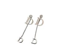 D letter tassel earrings for women 2022 light luxury high-end sense long