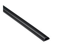 D-Line 1M2010B Micro+ Trunking, Cable Cover, Half Round Cable Trunking, Self-Adhesive Cable Tidy, Decorative Wire Hider, Electrical Cable Mangement - 20mm (W) x 10mm (H) x 1-meter Length - Black