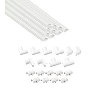 D-Line Micro+ Cable Trunking 4-Meter Pack, Half Round Cable Cover, Paintable, Self-Adhesive Wire Cover, Hide TV Wires, Cable Management - 10x 20mm (W) x 10mm (H) x 40cm Lengths & Accessories - White