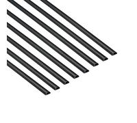 D-Line 20x10mm Cable Trunking 8m Pack, Half Round Profile, Self-Adhesive Wire Cover, Paintable Cable Management - 8x 20mm (W) x 10mm (H) x 1-meter Lengths - Black
