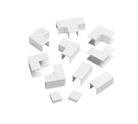 D-Line 25x16mm Cable Trunking Accessory Multipack, Snap Fit Design - 11-Piece Pack - White