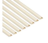 D-Line 30x15mm Cable Trunking 8m Pack, Half Round Profile, Self-Adhesive Wire Cover, Paintable Cable Management - 8x 30mm (W) x 15mm (H) x 1-meter Lengths - Magnolia