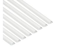 D-Line Mini Cable Trunking 8-Pack, Half Round Cable Cover, Paintable, Self-Adhesive Wire Cover, Hide TV Wires, Cable Management - 8x 30mm (W) x 15mm (H) x 1-meter Lengths (8-Meter) - White