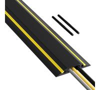 D-Line 6ft Floor Cord Cover, Made in USA Linkable Cable Protector, Hide Extension Cords, Protect Cords, Prevent Cable Trips, Cord Hider, Heavy Duty - Cord Cavity = 1.18" (W) x 0.39" (H), Black/Yellow