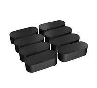 D-Line Cable Tidy Box 8-Pack, Hide & Conceal Extension Blocks, Organize Electrical Cables, Made from Robust Electrically-Safe ABS Material - 415mm (L) x 165mm (W) 135mm (H) - Large, Black