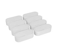 D-Line Cable Tidy Box 8-Pack, Hide & Conceal Extension Blocks, Organize Electrical Cables, Made from Robust Electrically-Safe ABS Material - 415mm (L) x 165mm (W) 135mm (H) - Large, White